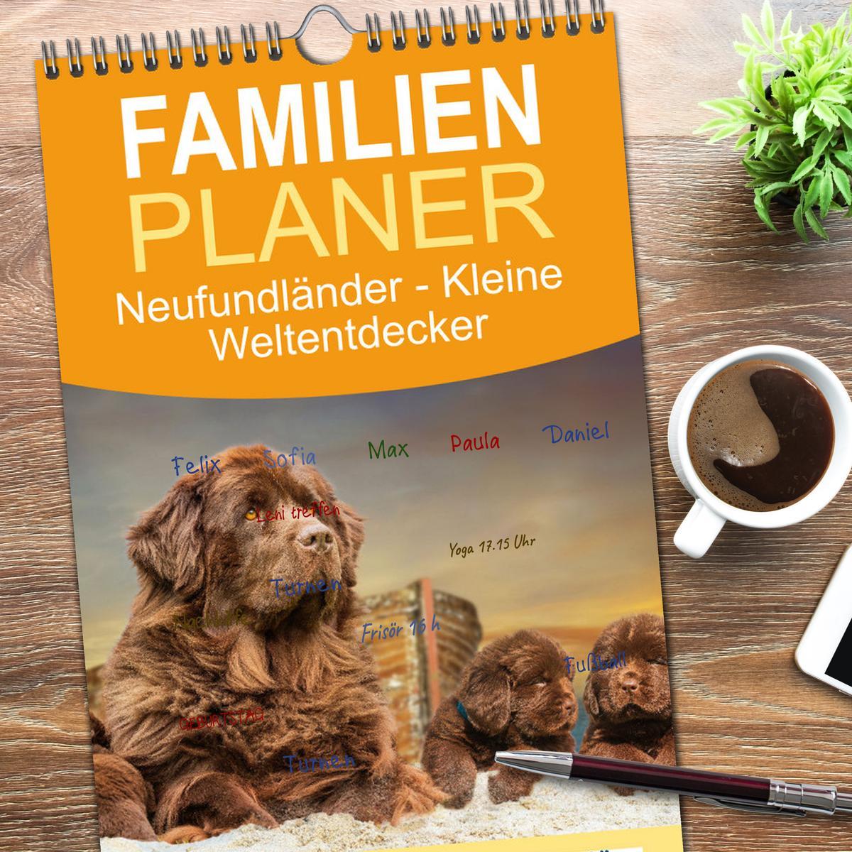 Bild: 9783457191897 | Familienplaner 2025 - Neufundländer - Kleine Weltentdecker mit 5...