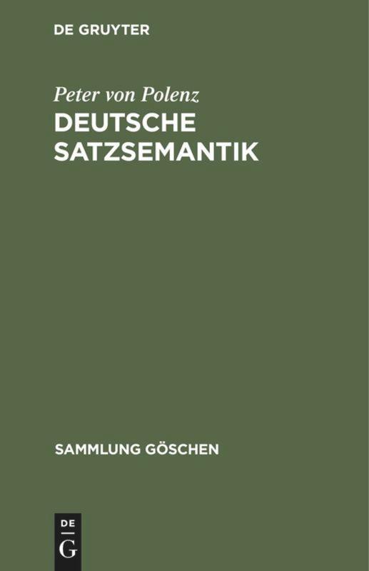 Cover: 9783110102093 | Deutsche Satzsemantik | Grundbegriffe des Zwischen-den-Zeilen-Lesens