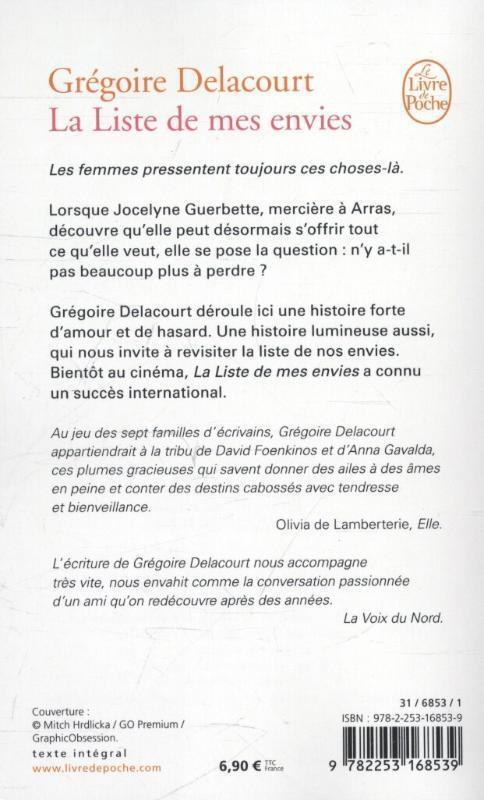 Rückseite: 9782253168539 | La liste de mes envies | Grégoire Delacourt | Taschenbuch | 2013
