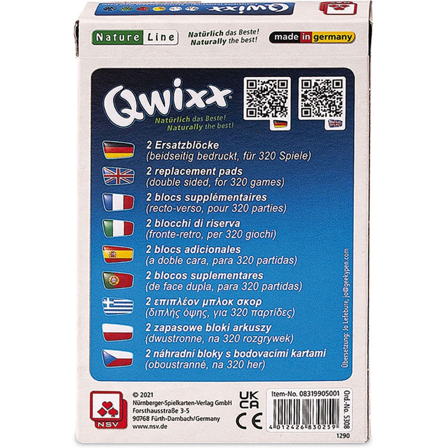 Bild: 4012426830259 | Qwixx - Natureline - Ersatzblöcke | Nürnberger Spielkarten Verlag