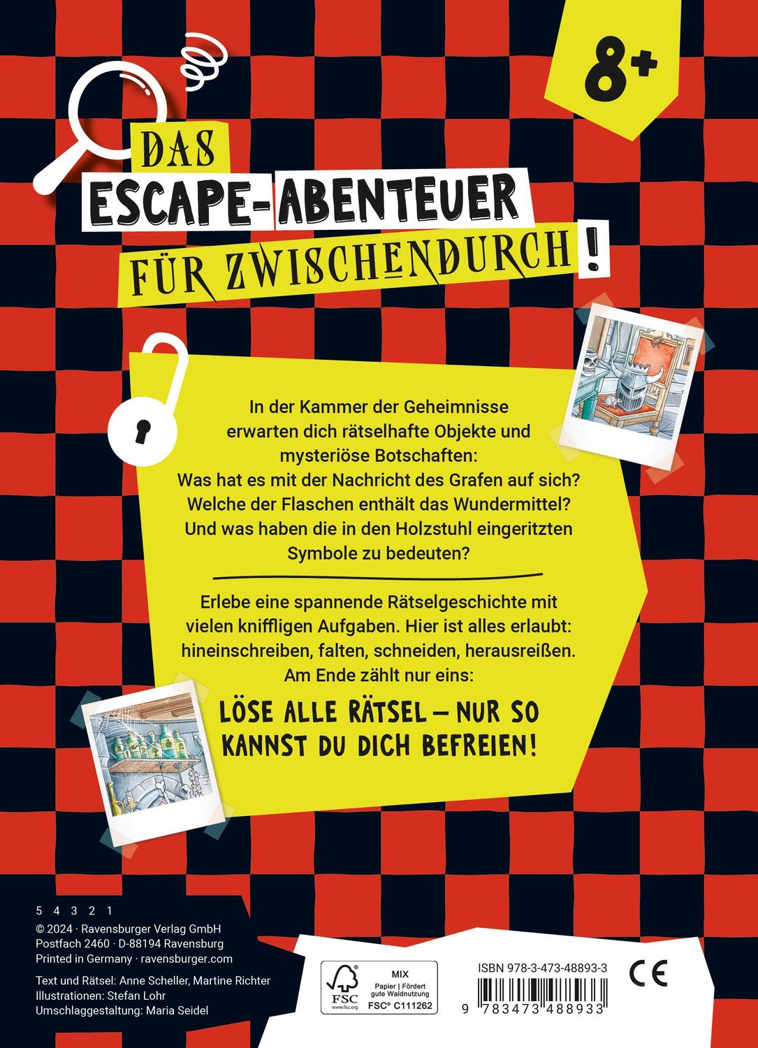 Rückseite: 9783473488933 | Ravensburger Escape Rätsel: Kammer der Geheimnisse | Anne Scheller