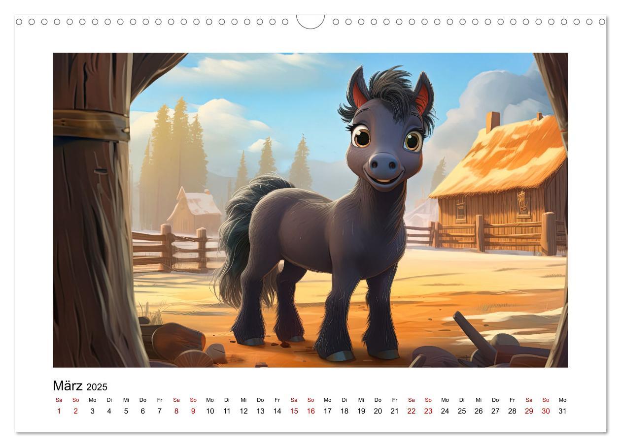 Bild: 9783383883088 | Niedliche Ponys (Wandkalender 2025 DIN A3 quer), CALVENDO...