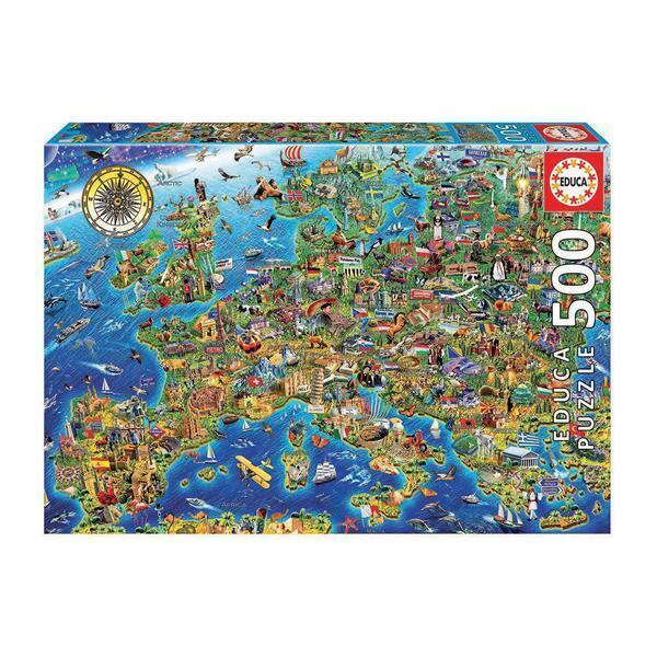 Cover: 8412668179622 | Verrückte Europakarte 500 Teile Puzzle | Spiel | In Spielebox | 2022