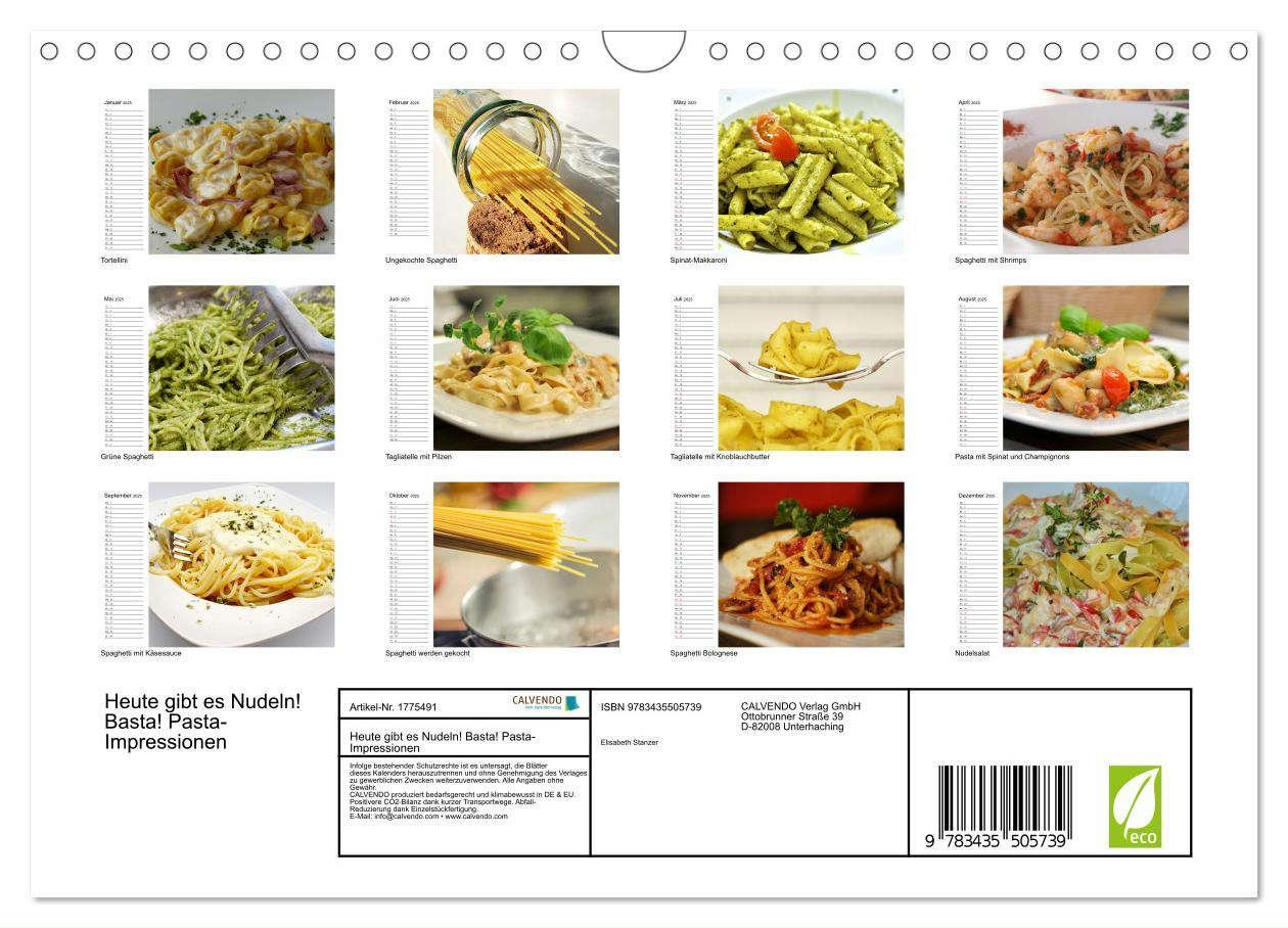 Bild: 9783435505739 | Heute gibt es Nudeln! Basta! Pasta-Impressionen (Wandkalender 2025...