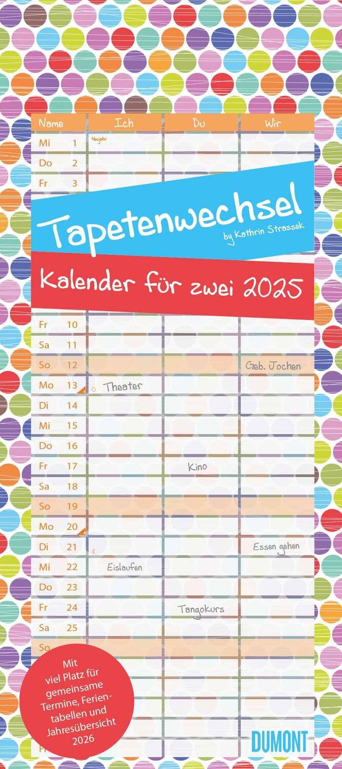 Cover: 4250809653709 | Tapetenwechsel 2025 - Kalender für zwei - Notizkalender -...