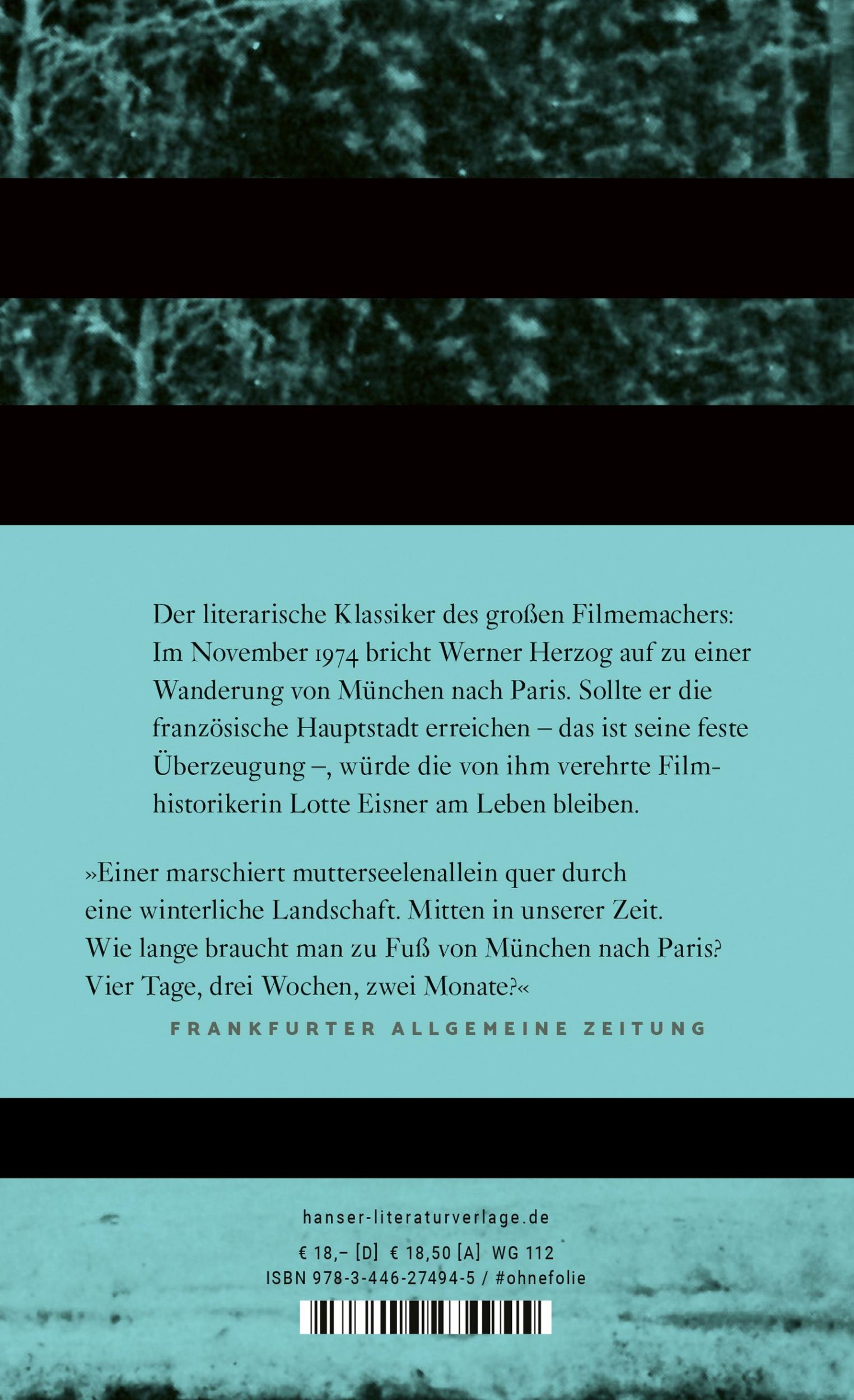 Bild: 9783446274945 | Vom Gehen im Eis | München-Paris 23.11. bis 14.12.1974 | Werner Herzog