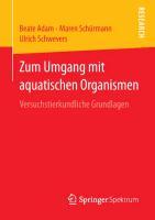 Cover: 9783658015374 | Zum Umgang mit aquatischen Organismen | Beate Adam (u. a.) | Buch | ix