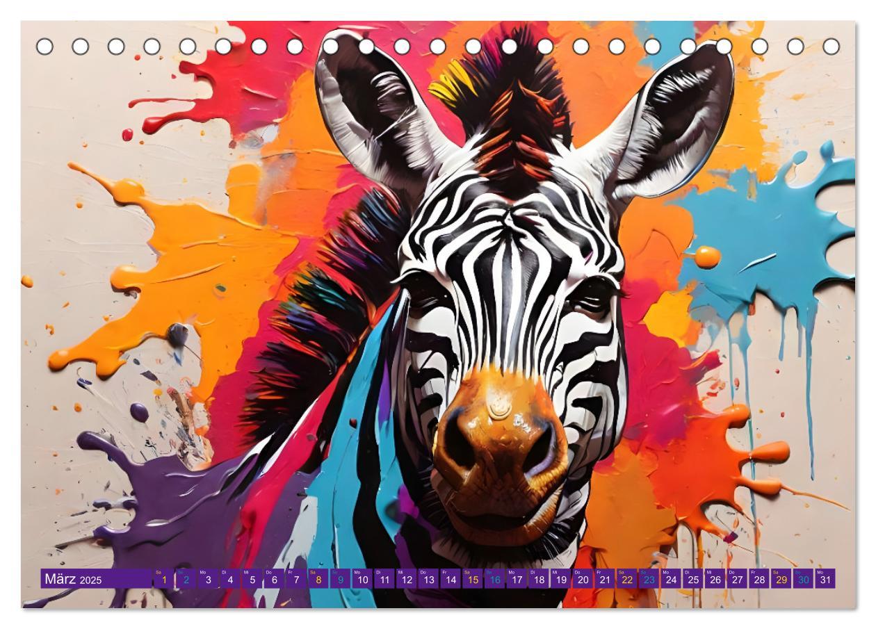 Bild: 9783457146194 | ZEBRAS - Modern Art (Tischkalender 2025 DIN A5 quer), CALVENDO...