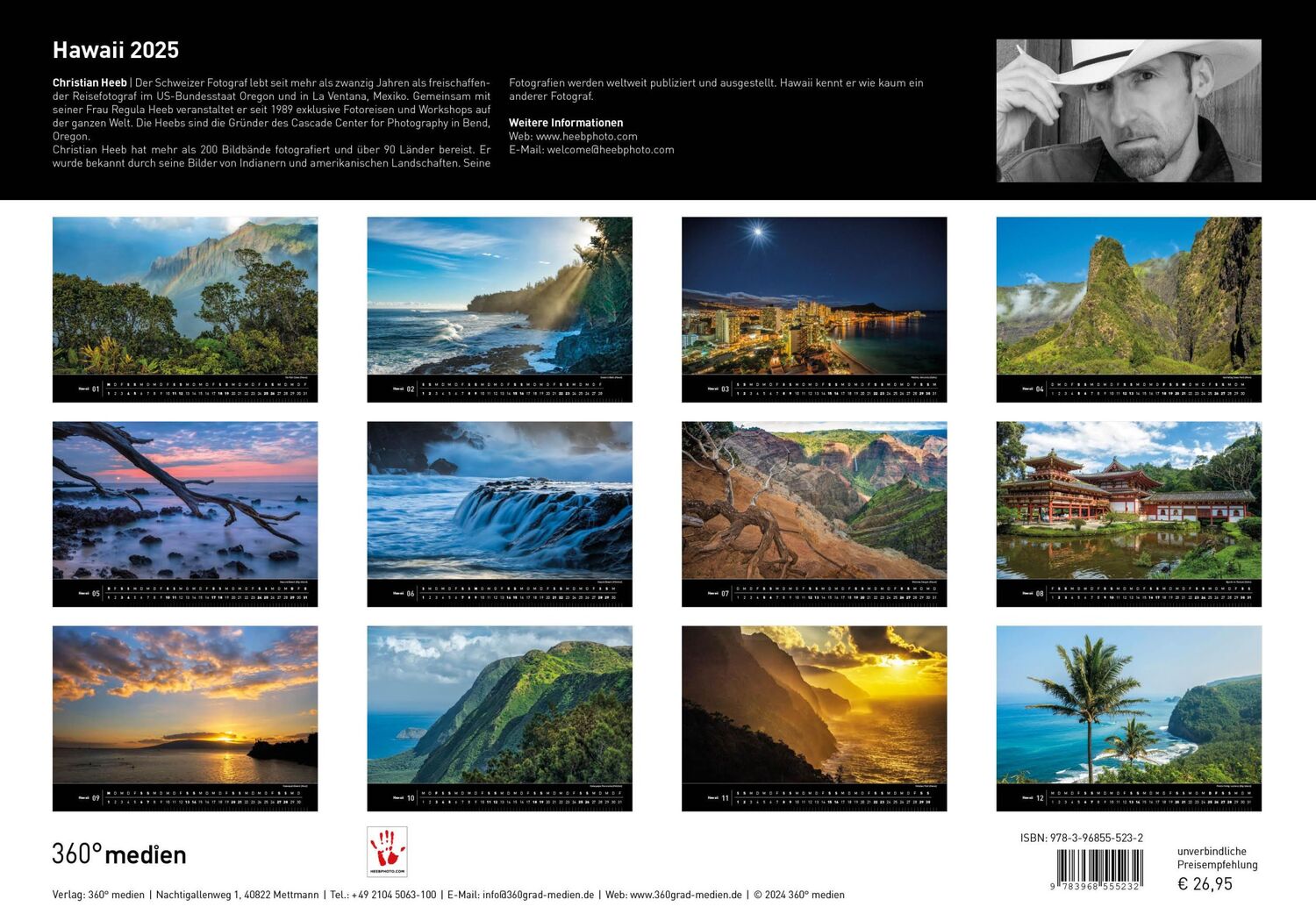 Bild: 9783968555232 | 360° Hawaii Premiumkalender 2025 | Christian Heeb | Kalender | 13 S.