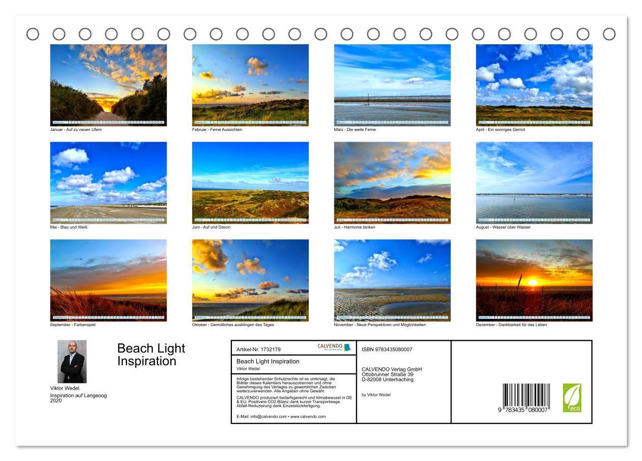 Bild: 9783435080007 | Beach Light Inspiration (Tischkalender 2025 DIN A5 quer), CALVENDO...