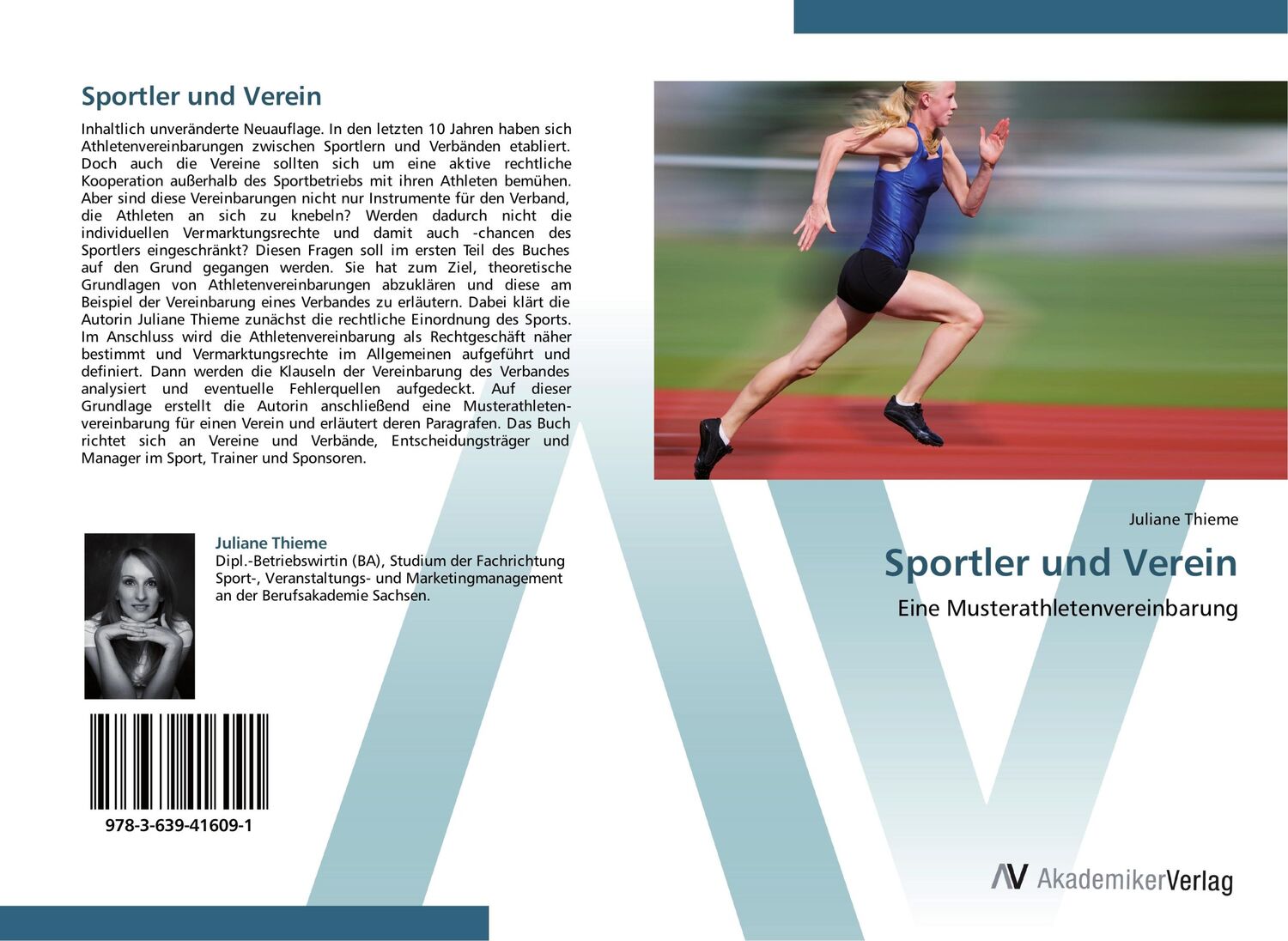 Cover: 9783639416091 | Sportler und Verein | Eine Musterathletenvereinbarung | Juliane Thieme