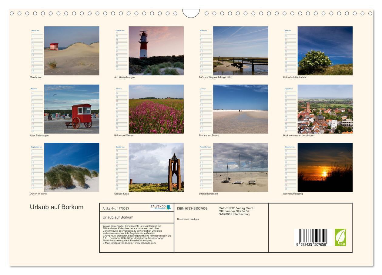 Bild: 9783435507658 | Urlaub auf Borkum (Wandkalender 2025 DIN A3 quer), CALVENDO...