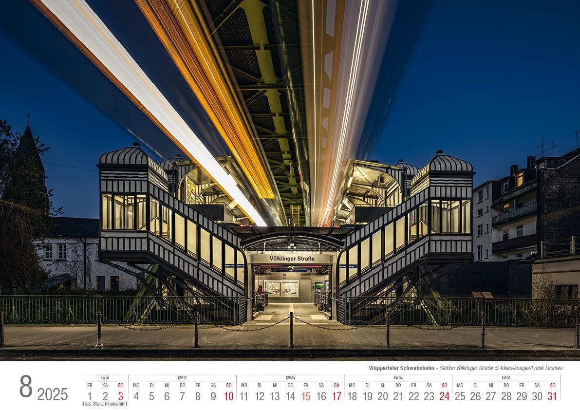 Bild: 9783965352285 | Wuppertaler Schwebebahn 2025 Bildkalender A3 Spiralbindung | Klaes