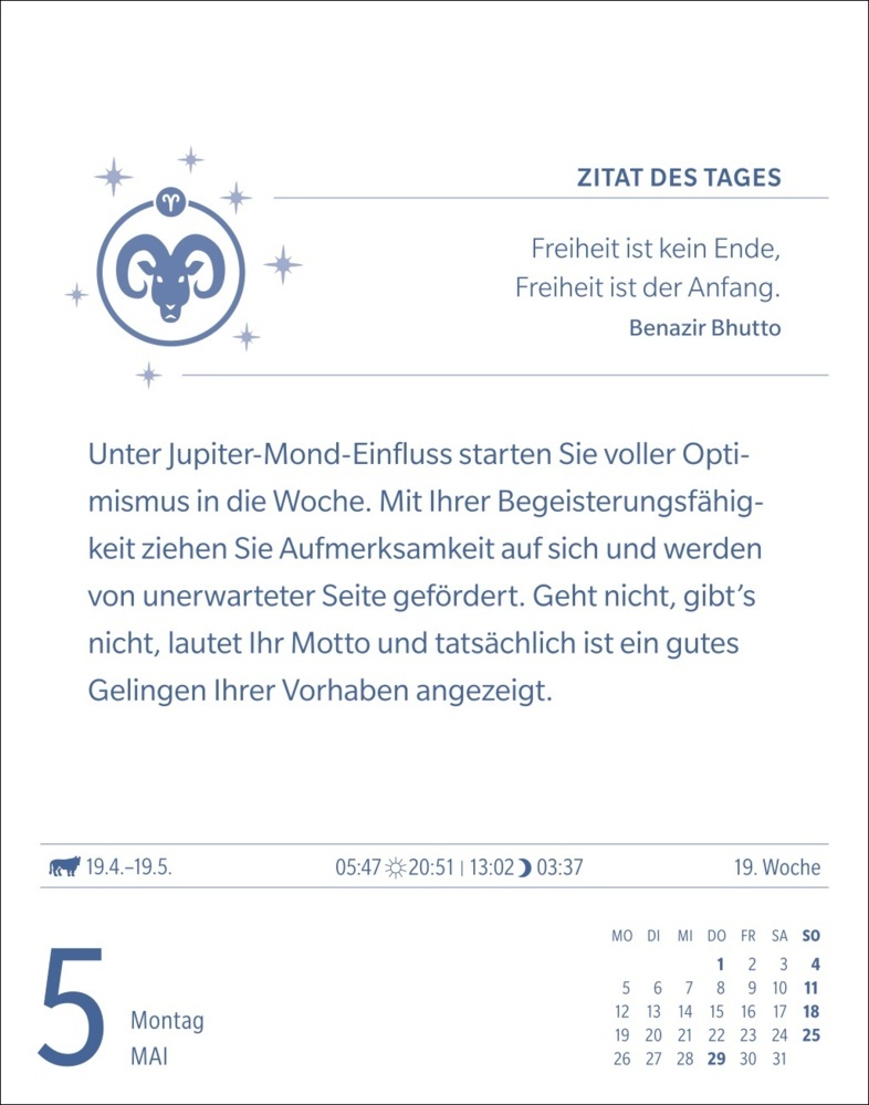 Bild: 9783840033674 | Widder Sternzeichenkalender 2025 - Tagesabreißkalender - Ihr...