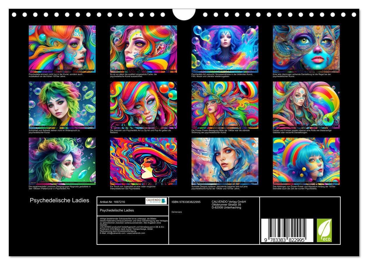 Bild: 9783383822995 | Psychedelische Ladies (Wandkalender 2025 DIN A4 quer), CALVENDO...