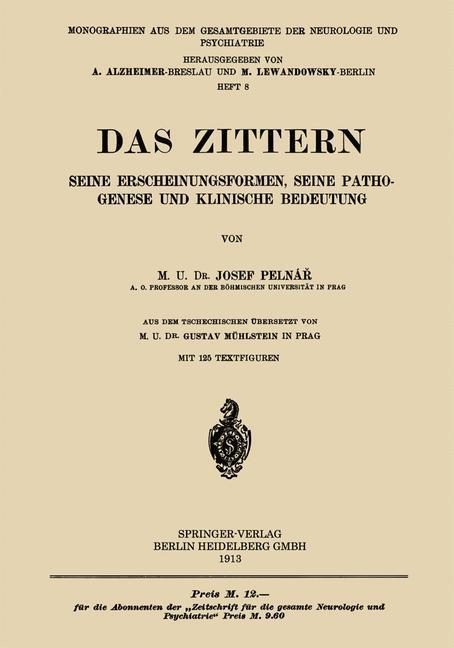 Cover: 9783662419816 | Das Zittern | Josef Pelná¿ | Taschenbuch | Paperback | viii | Deutsch
