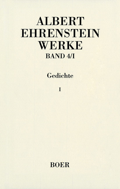 Cover: 9783892447184 | Werke | Gedichte, 2 Bde, Werke 4 | Albert Ehrenstein | Buch | 934 S.