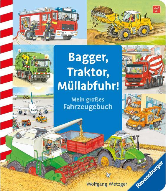 Cover: 9783473434077 | Bagger, Traktor, Müllabfuhr! | Mein großes Fahrzeuge-Buch | Prusse