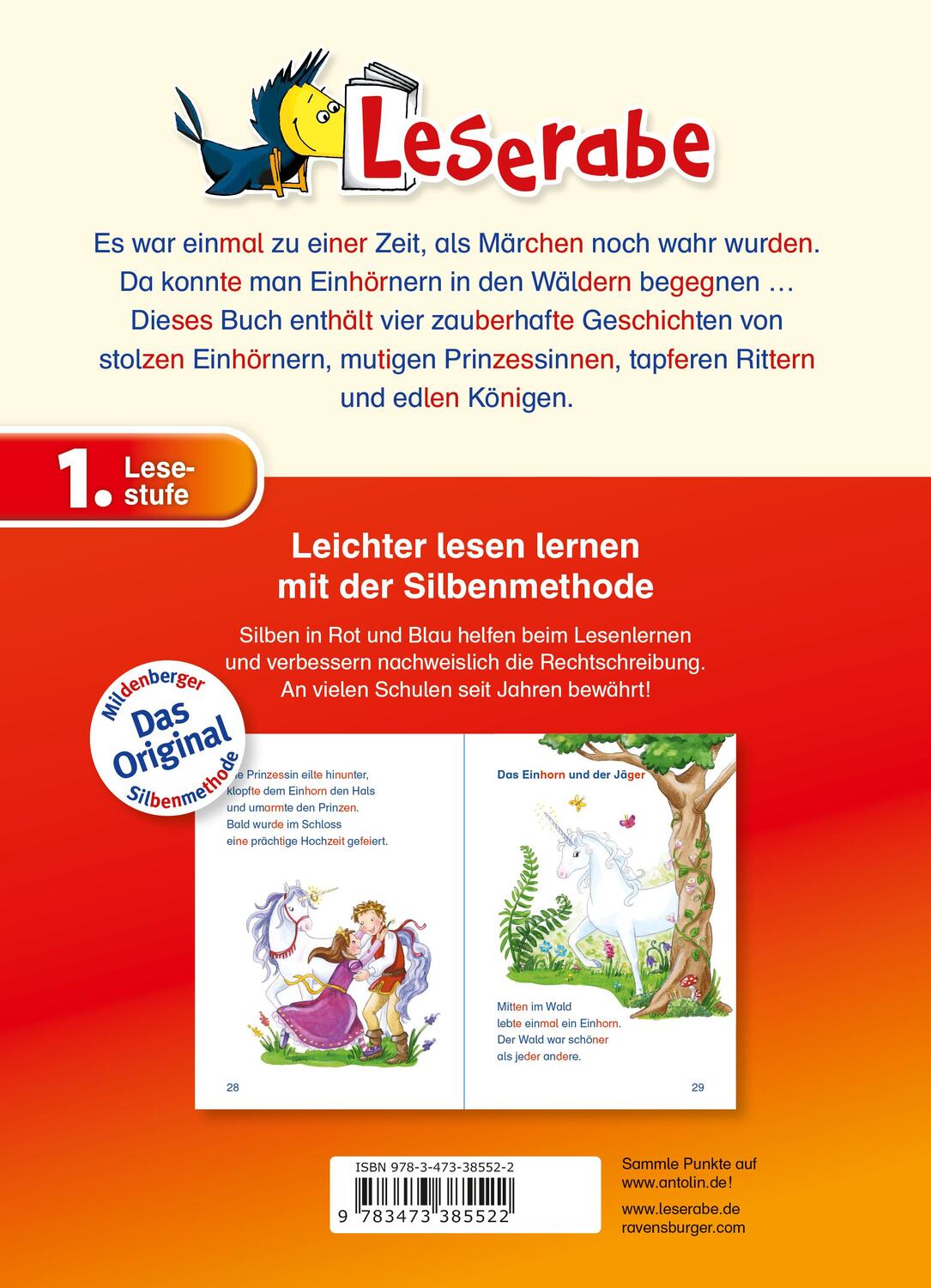 Rückseite: 9783473385522 | Einhorngeschichten - Leserabe 1. Klasse - Erstlesebuch für Kinder...