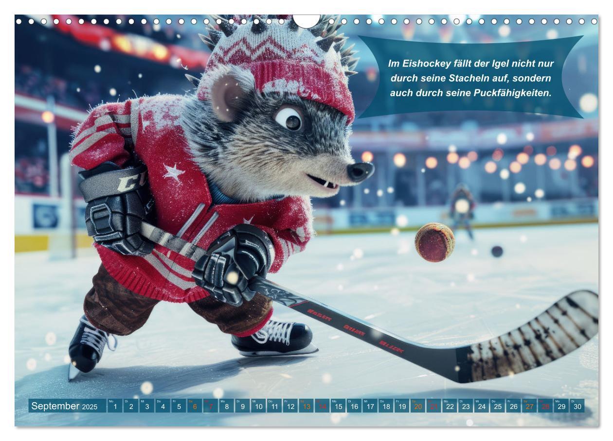 Bild: 9783457160688 | Der tierisch lustige Eishockey Kalender (Wandkalender 2025 DIN A3...