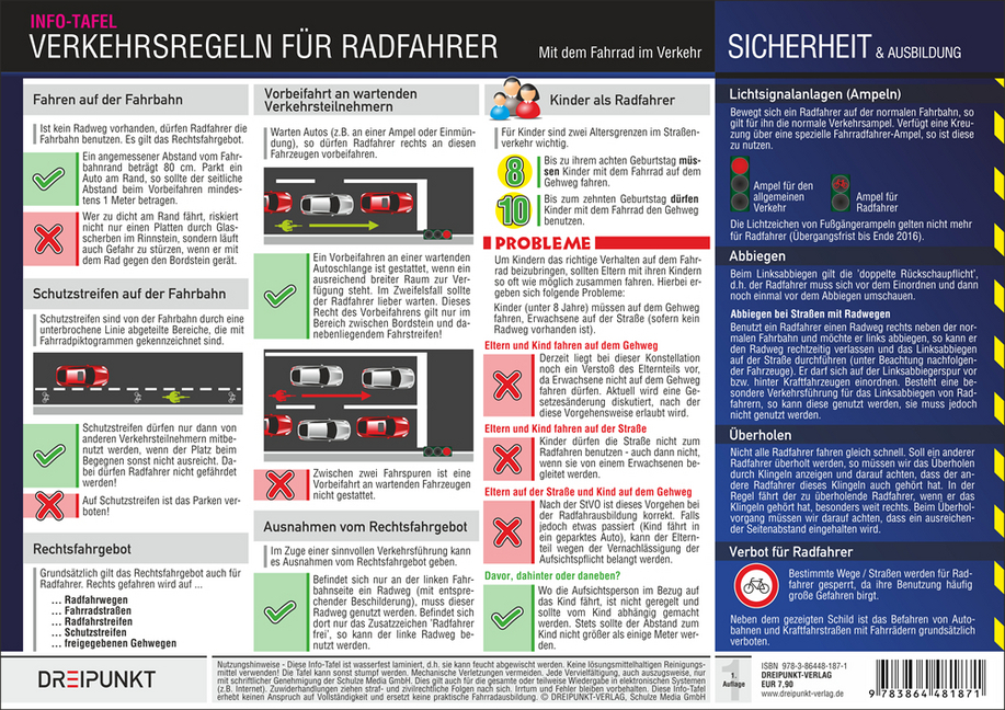 Bild: 9783864481871 | Verkehrsregeln für Radfahrer, Tafel | Michael Schulze | Stück | 2 S.