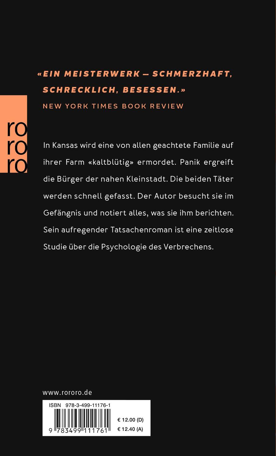 Rückseite: 9783499111761 | Kaltblütig | Truman Capote | Taschenbuch | Deutsch | 2001