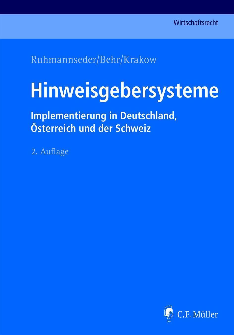 Cover: 9783811456372 | Hinweisgebersysteme | Felix Ruhmannseder (u. a.) | Buch | Deutsch