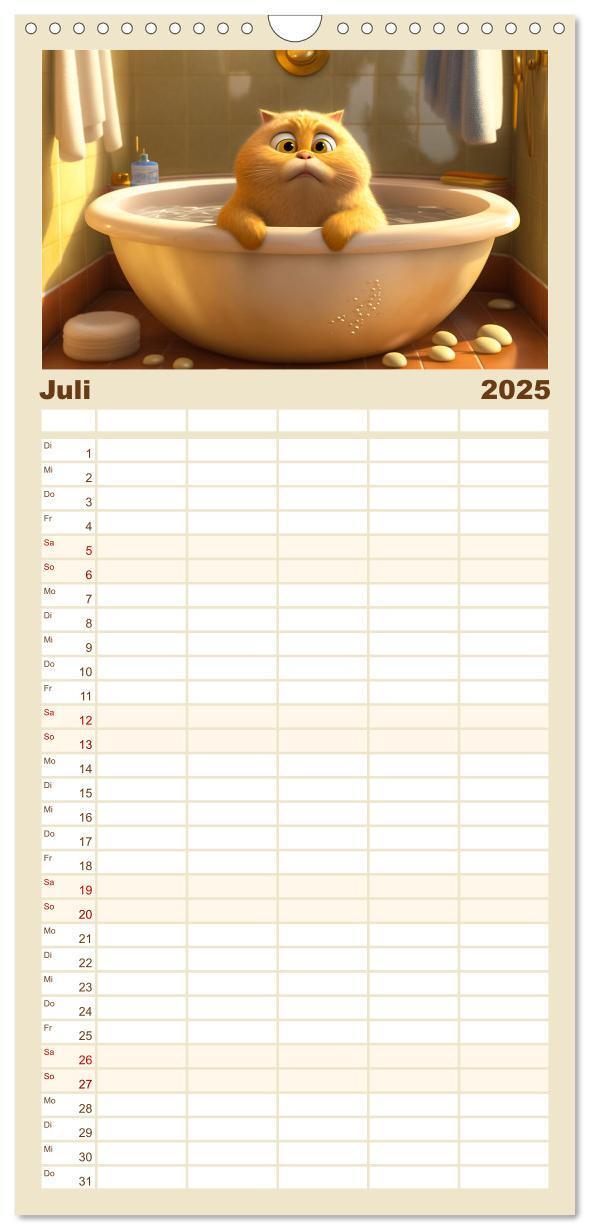 Bild: 9783457093214 | Familienplaner 2025 - Lustige Kätzchen mit 5 Spalten (Wandkalender,...