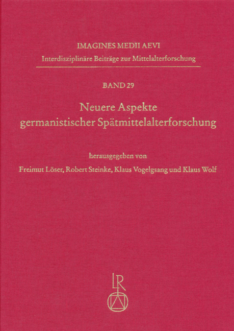 Cover: 9783895008962 | Neuere Aspekte germanistischer Spätmittelalterforschung | Klaus Wolf