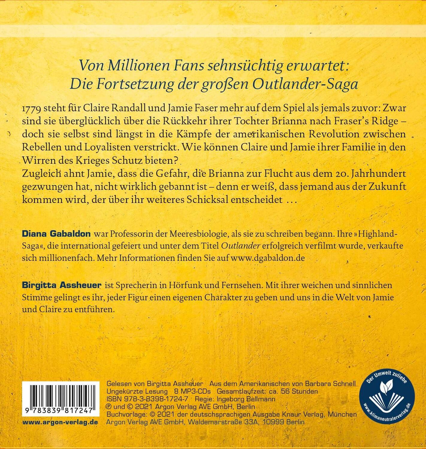 Rückseite: 9783839817247 | Outlander - Das Schwärmen von tausend Bienen | Roman | Diana Gabaldon