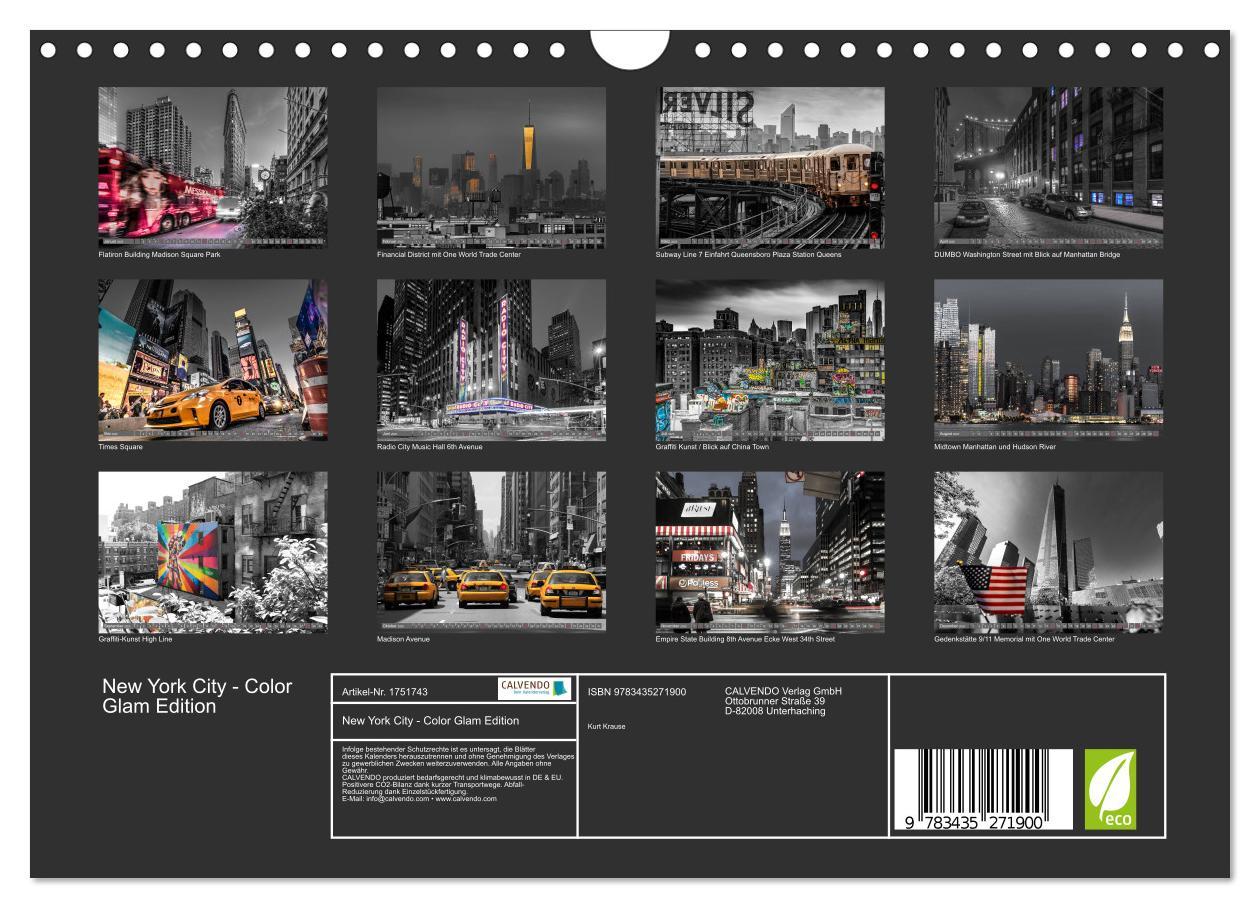 Bild: 9783435271900 | New York City - Color Glam Edition (Wandkalender 2025 DIN A4 quer),...