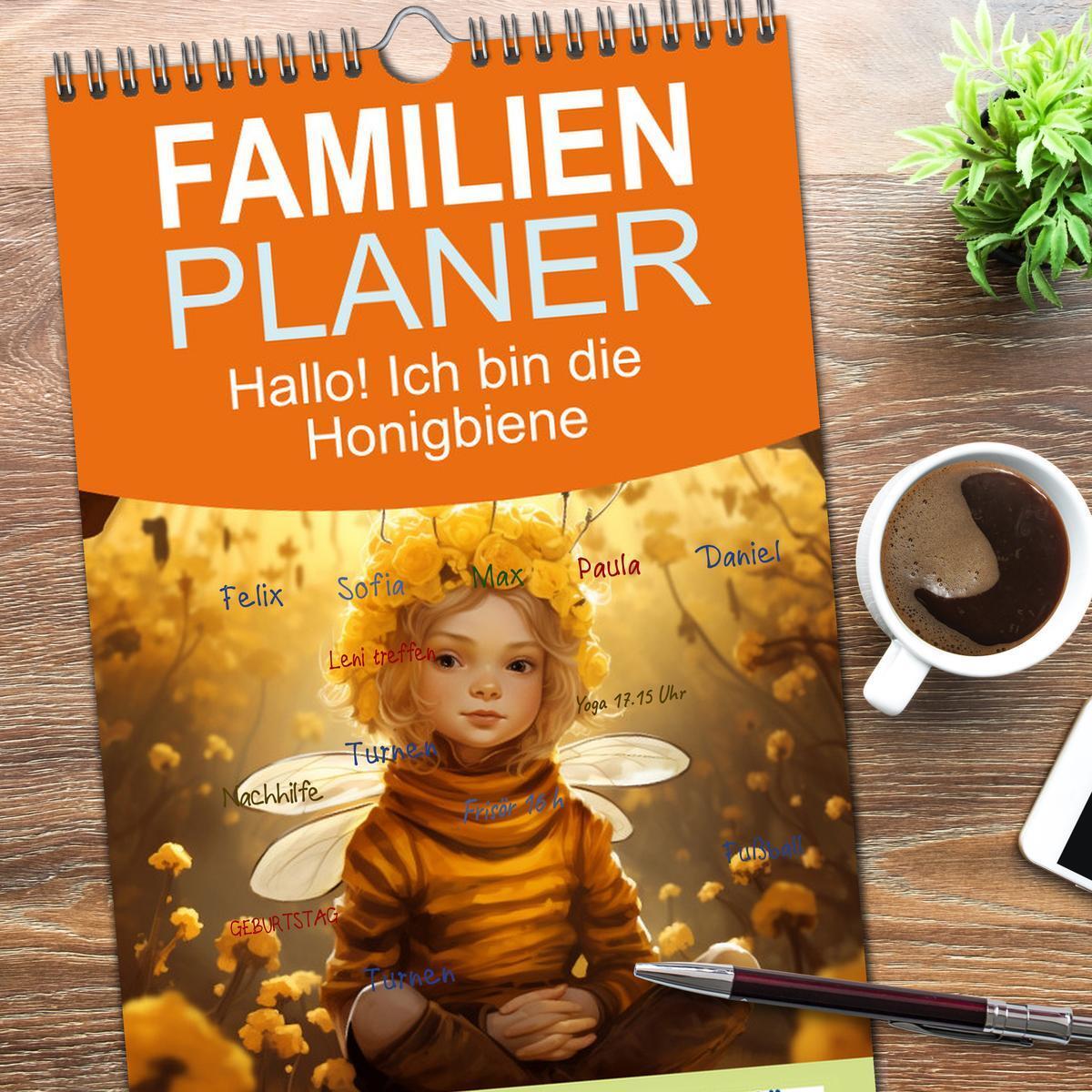 Bild: 9783457091845 | Familienplaner 2025 - Hallo! Ich bin die Honigbiene mit 5 Spalten...