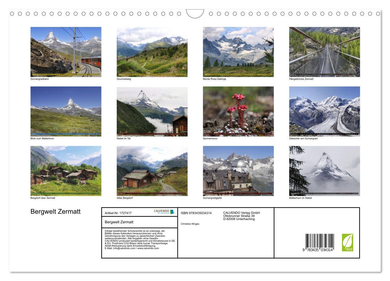 Bild: 9783435034314 | Bergwelt Zermatt (Wandkalender 2025 DIN A3 quer), CALVENDO...