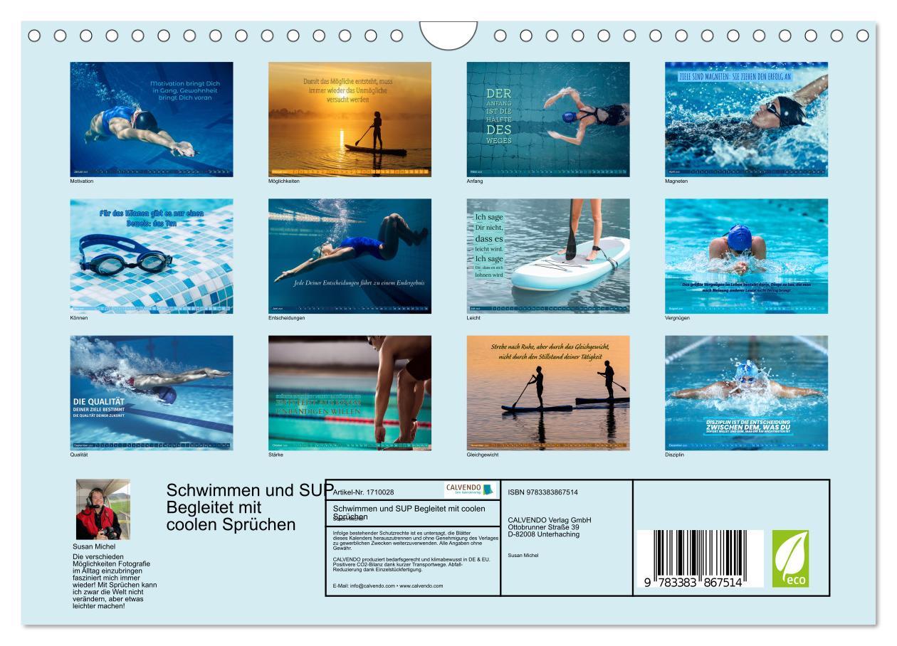 Bild: 9783383867514 | Schwimmen und SUP Begleitet mit coolen Sprüchen (Wandkalender 2025...