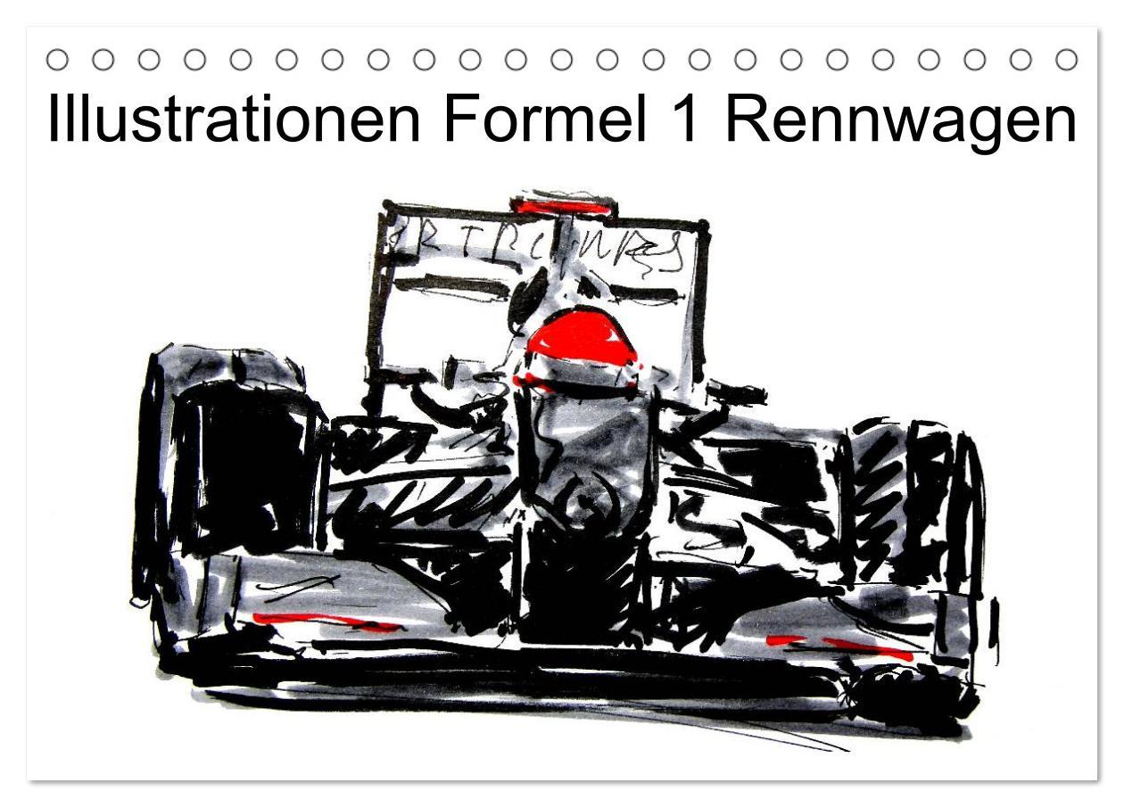 Cover: 9783435707089 | Illustrationen Formel 1 Rennwagen (Tischkalender 2025 DIN A5 quer),...