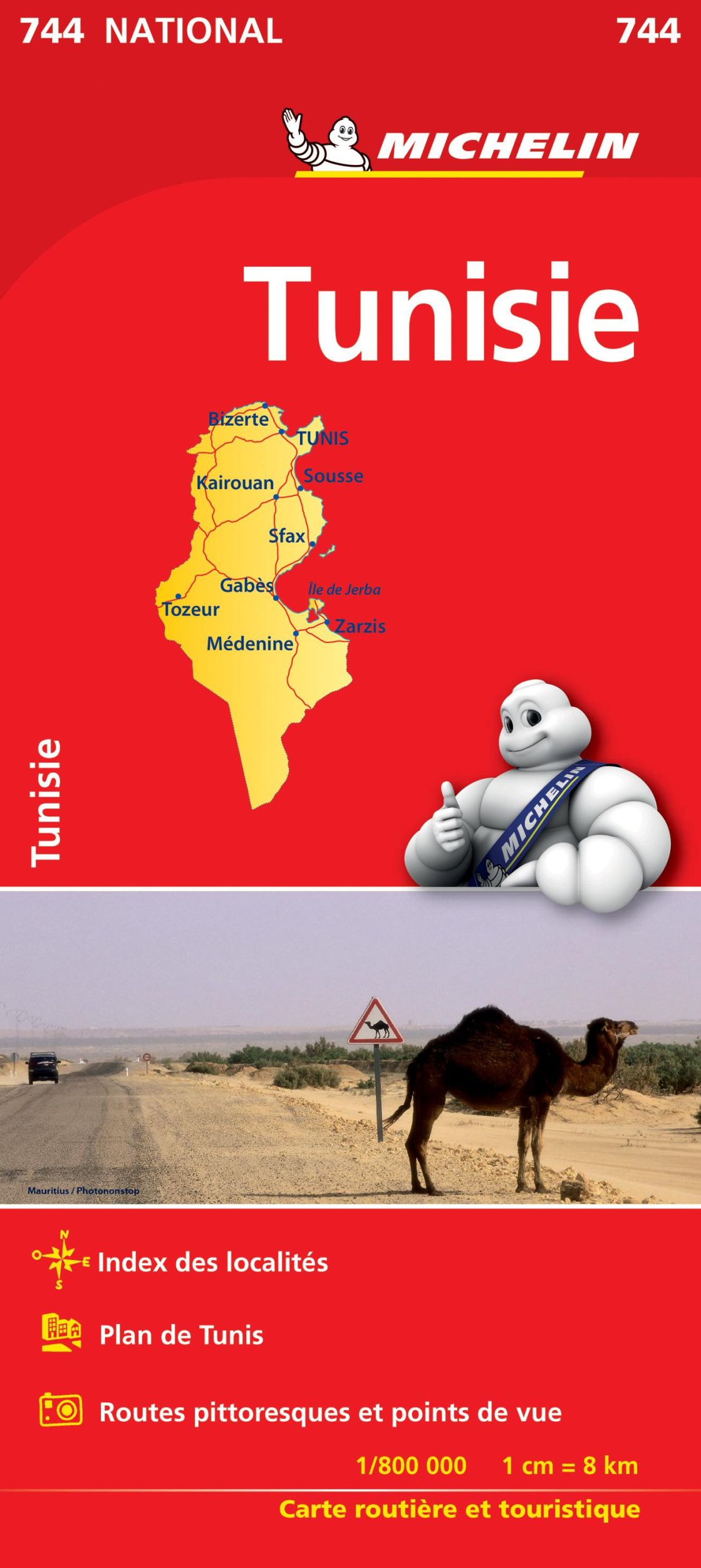 Cover: 9782067172357 | Tunisia - Michelin National Map 744 | Map | Michelin | (Land-)Karte