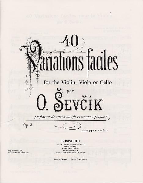 Cover: 9783865435347 | 40 Variations Faciles | for the Violin, Viola or Cello | Bosworth