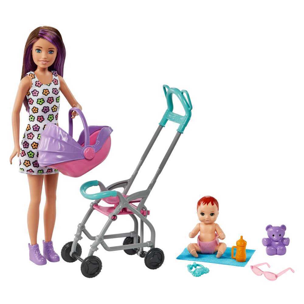 Bild: 887961961928 | Barbie Skipper Babysitters Inc. Puppe mit Kinderwagen, Baby & Zubehör