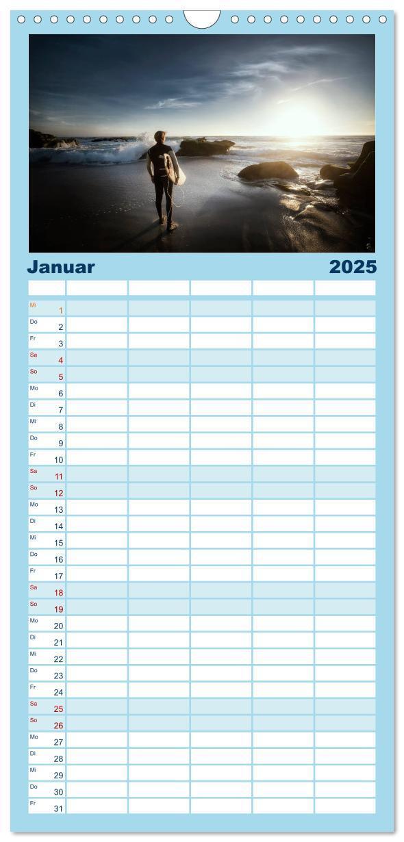 Bild: 9783457122884 | Familienplaner 2025 - Surfen - so cool mit 5 Spalten (Wandkalender,...