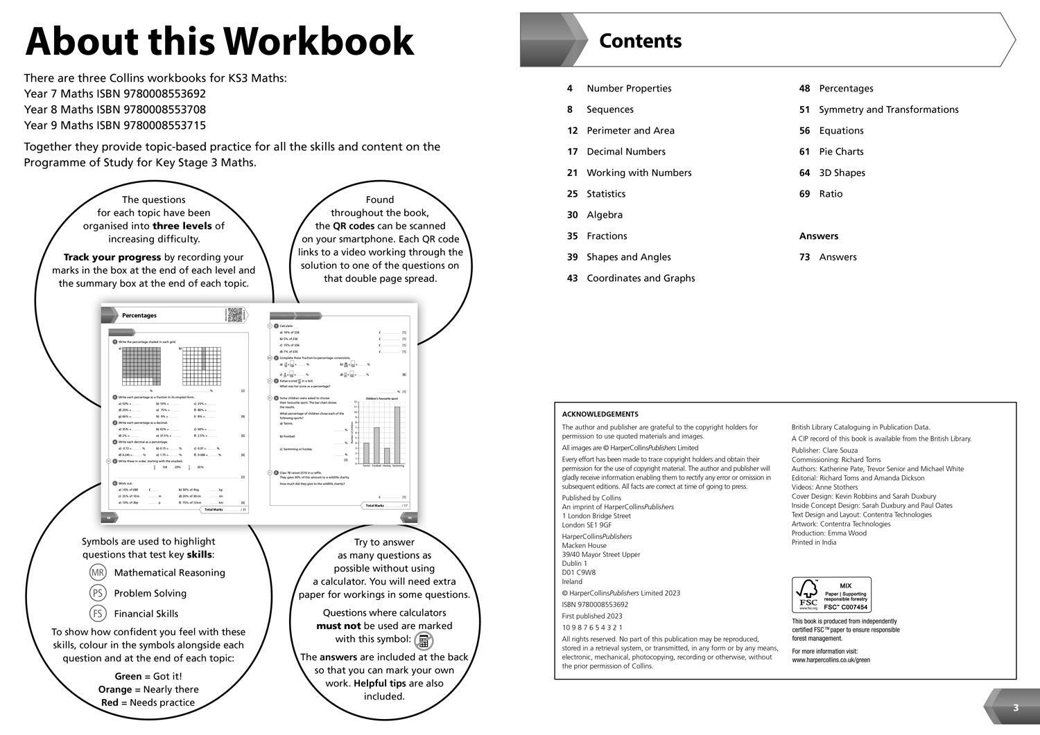 Bild: 9780008553692 | KS3 Maths Year 7 Workbook | Ideal for Year 7 | Collins KS3 | Buch