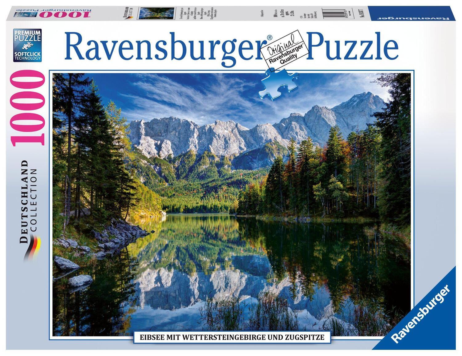 Cover: 4005556193677 | Eibsee mit Wettersteingebirge und Zugspitze. Puzzle 1000 Teile | Spiel