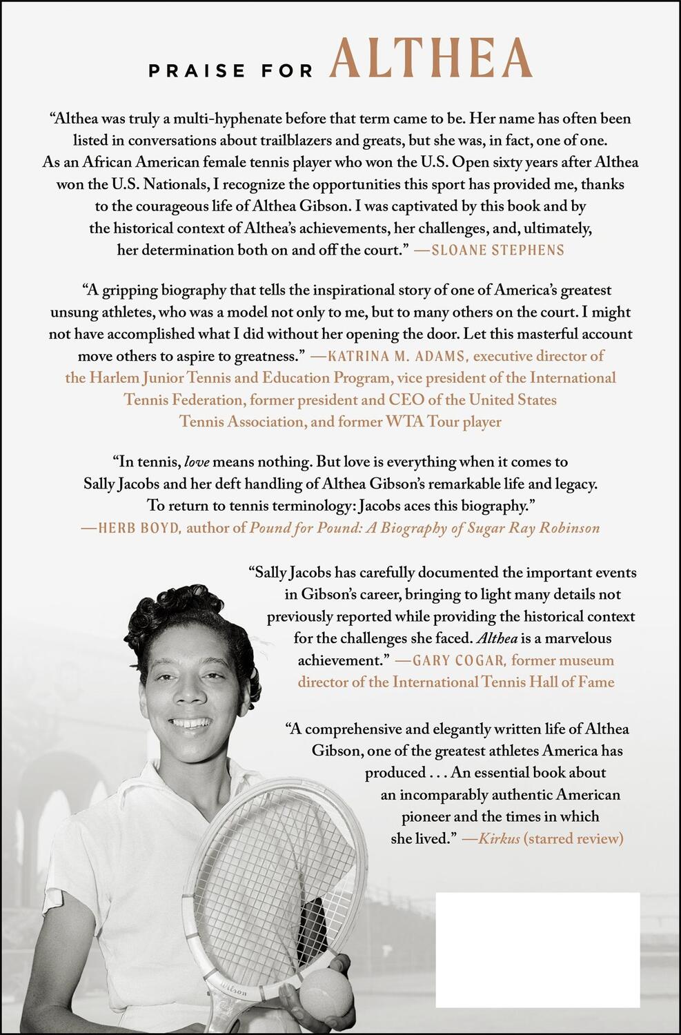 Rückseite: 9781250246554 | Althea | The Life of Tennis Champion Althea Gibson | Sally H. Jacobs