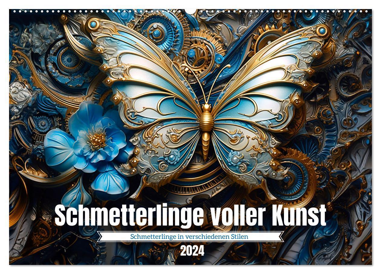 Cover: 9783383646461 | Schmetterlinge voller Kunst (Wandkalender 2024 DIN A2 quer),...
