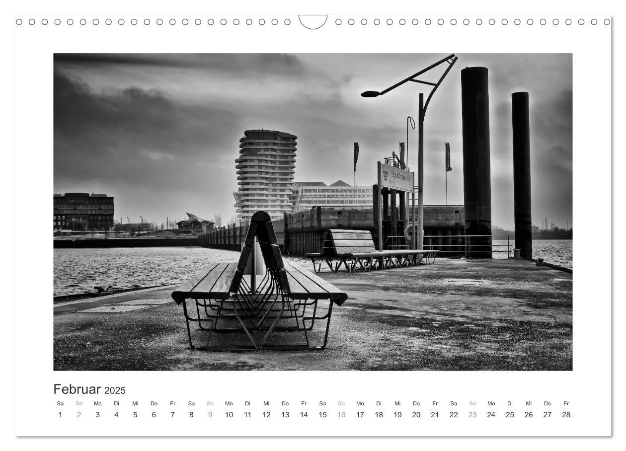 Bild: 9783435653294 | Hamburg in schwarz-weiss (Wandkalender 2025 DIN A3 quer), CALVENDO...