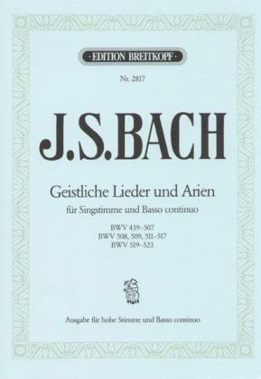 Cover: 9790004161326 | Geistliche Lieder und Arien | Hohe Stimme und Basso Continuo | Bach