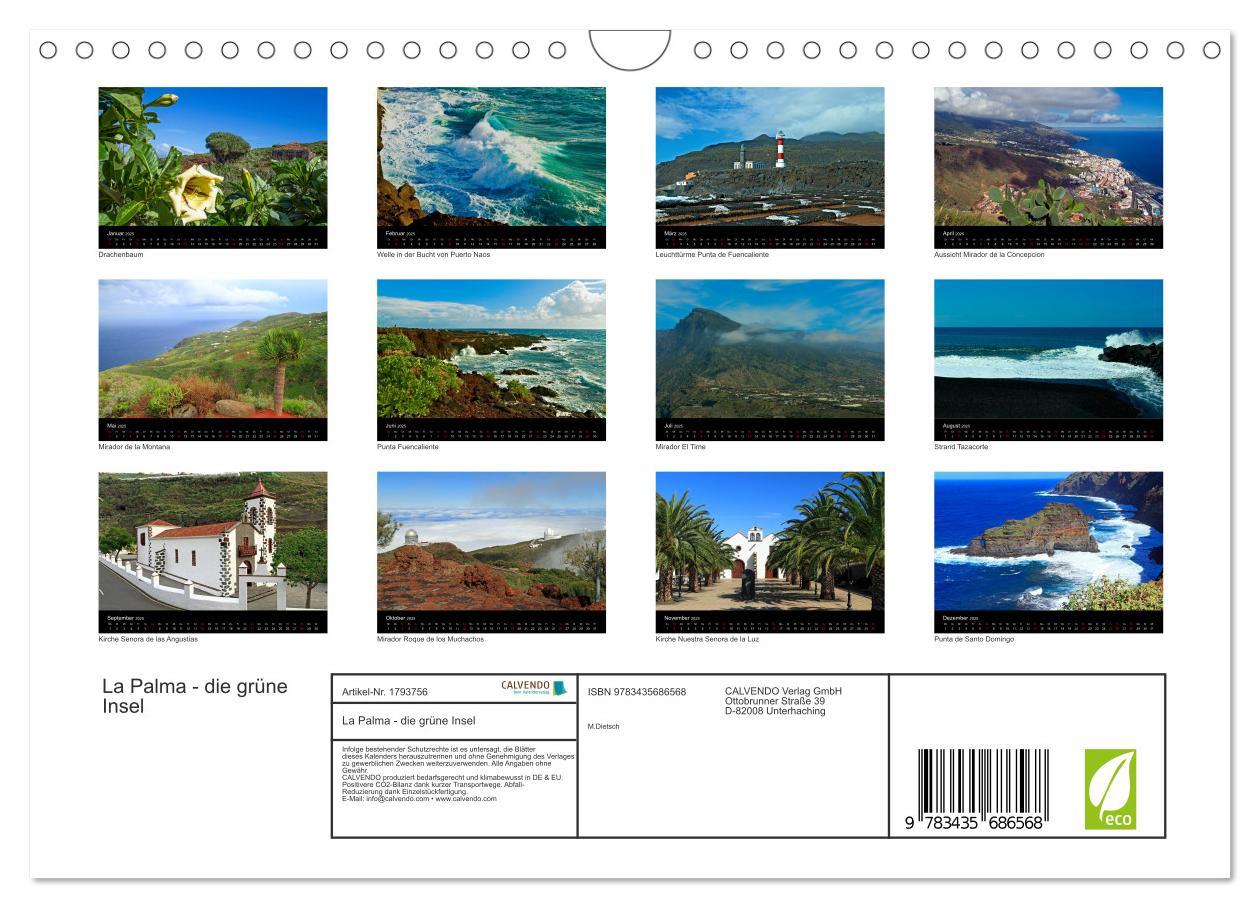 Bild: 9783435686568 | La Palma - die grüne Insel (Wandkalender 2025 DIN A4 quer),...