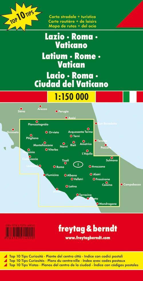 Rückseite: 9783707914900 | Latium - Rom - Vatikan 1 : 150 000 | (Land-)Karte | Deutsch | 2020