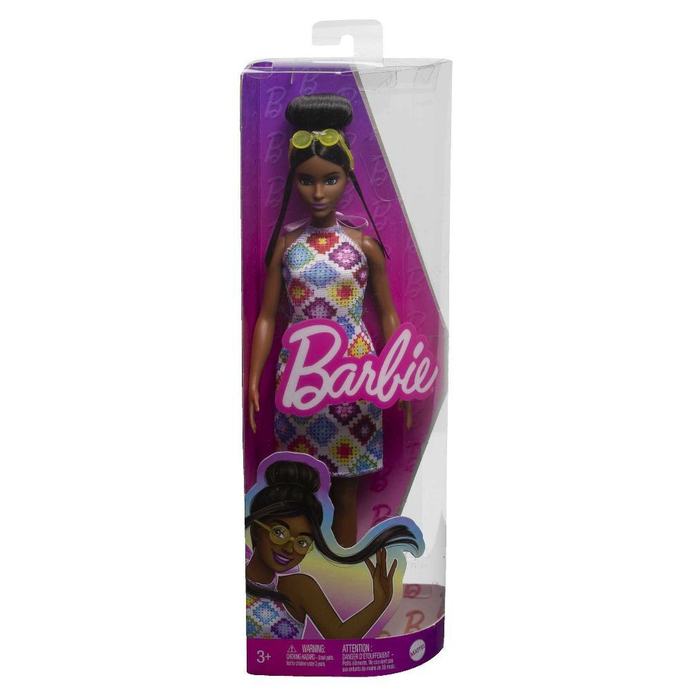 Cover: 194735094035 | Barbie Fashionistas-Puppe mit Dutt und gehäkeltem Neckholderkleid