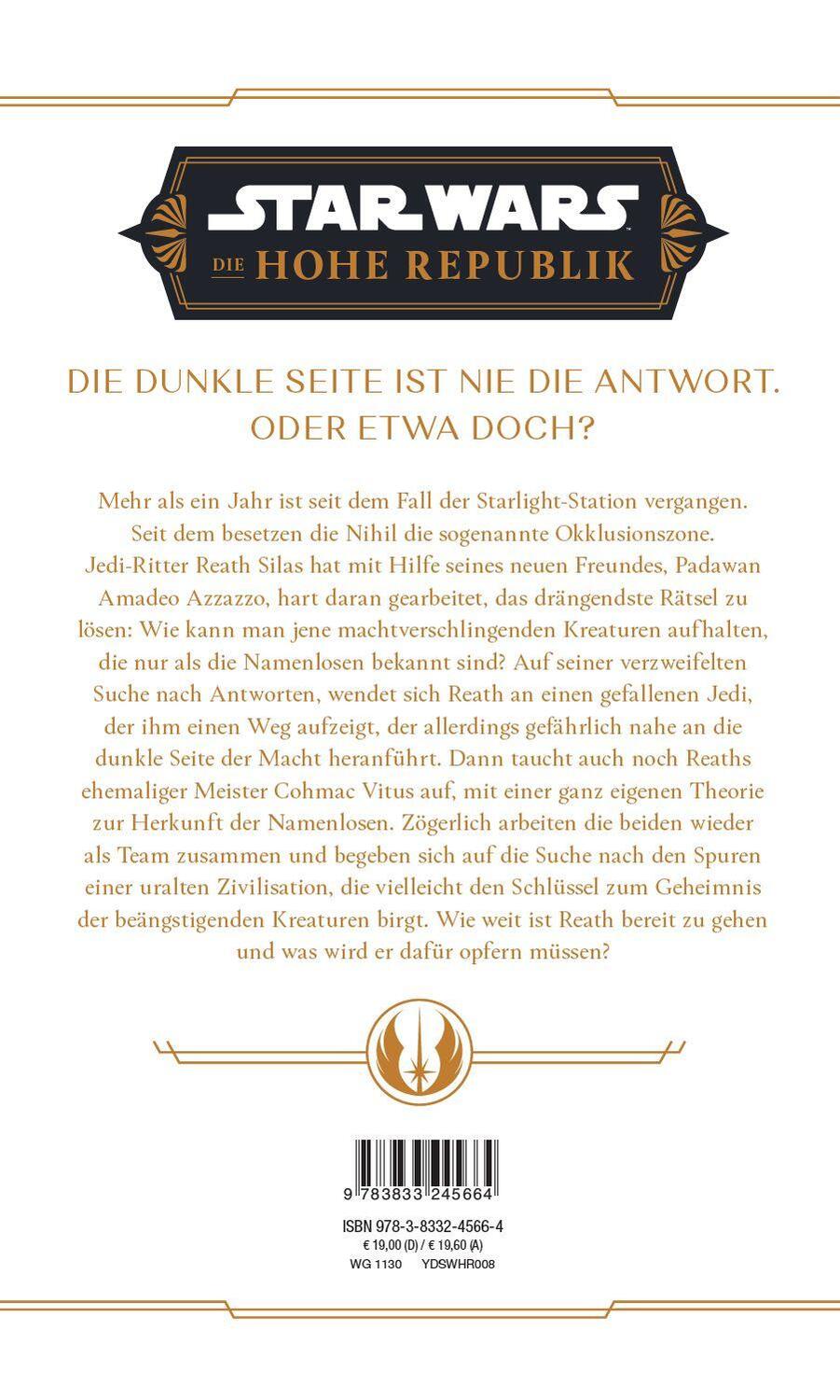 Rückseite: 9783833245664 | Star Wars: Die Hohe Republik - Die Tränen der Namenlosen | George Mann