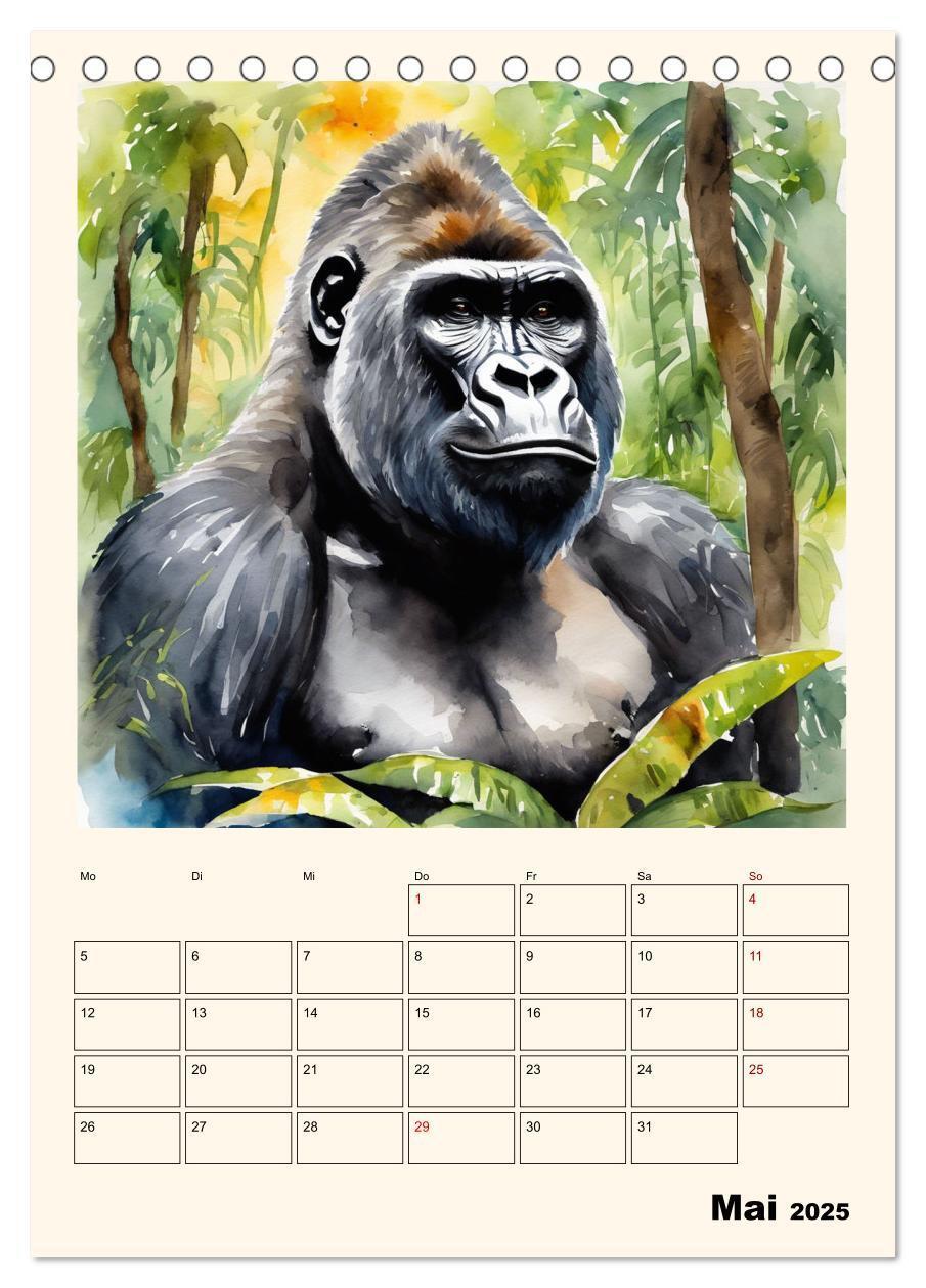 Bild: 9783383820274 | Schimpansen &amp; Gorillas (Tischkalender 2025 DIN A5 hoch), CALVENDO...